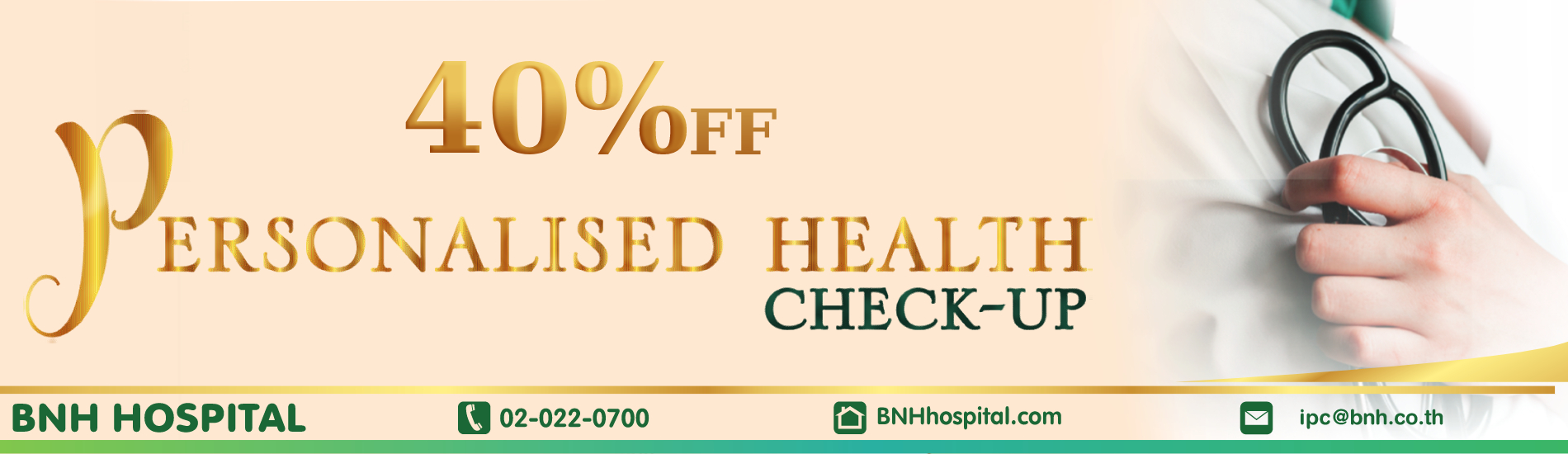Special Privilege 40% Discount Check-up at BNH Hospital