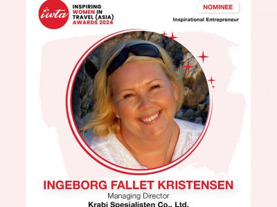 Ms. Ingeborg Kristensen has been nominated for the Inspiring Women in Travel (Asia) Awards 2024