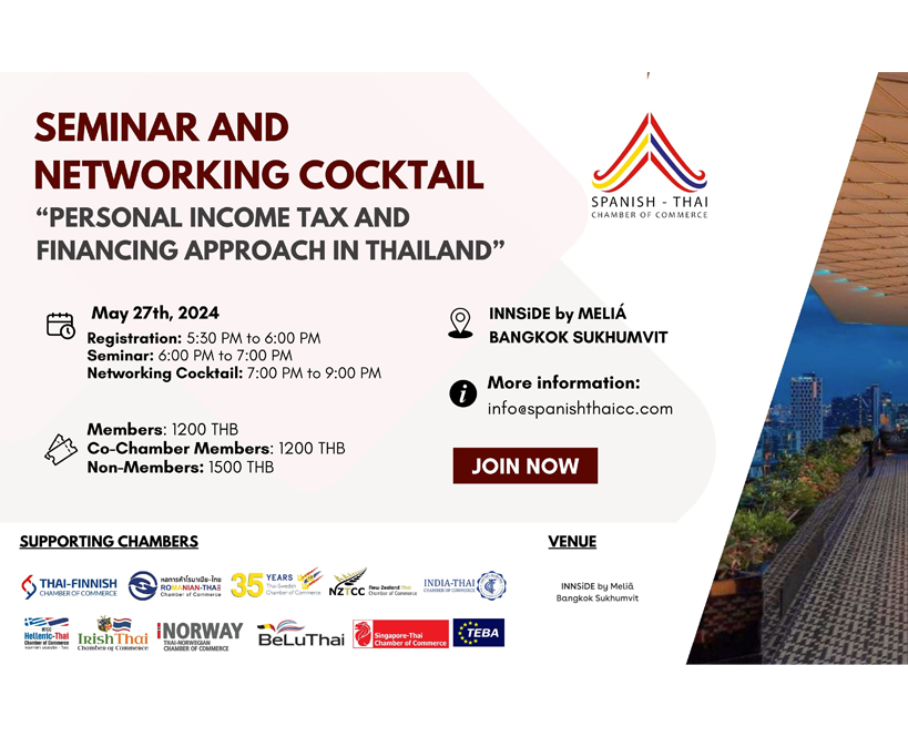 Seminar and Networking Cocktail on "Personal Income Tax and Financing Approach in Thailand"