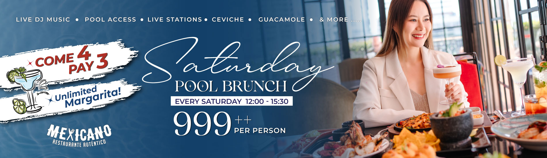 Saturday Pool Brunch at Mexicano Restaurante Autentico, Rembrandt Hotel Bangkok