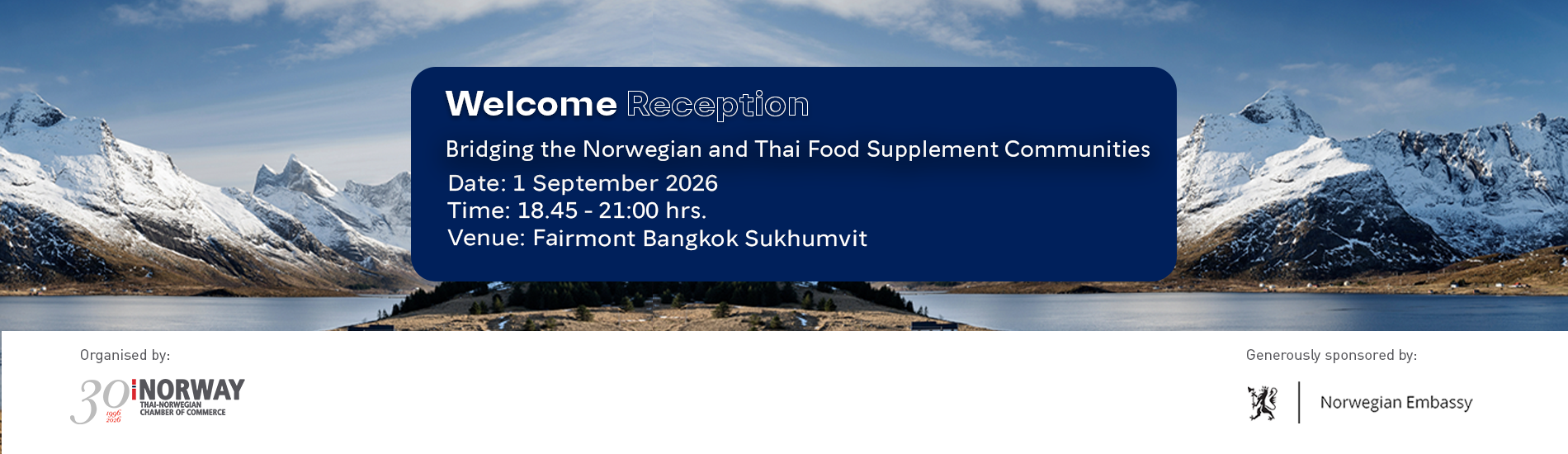 Welcome Reception 2026 – Bridging Norwegian and Thai Food Supplement Communities